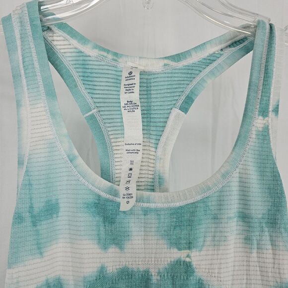 Lululemon Heathered Tranquil Blue Teal Tie Dye Swiftly Tech Racerback Tank Top 4 - Picture 6 of 8
